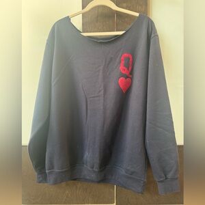 Navy Queen of Hearts Sweater